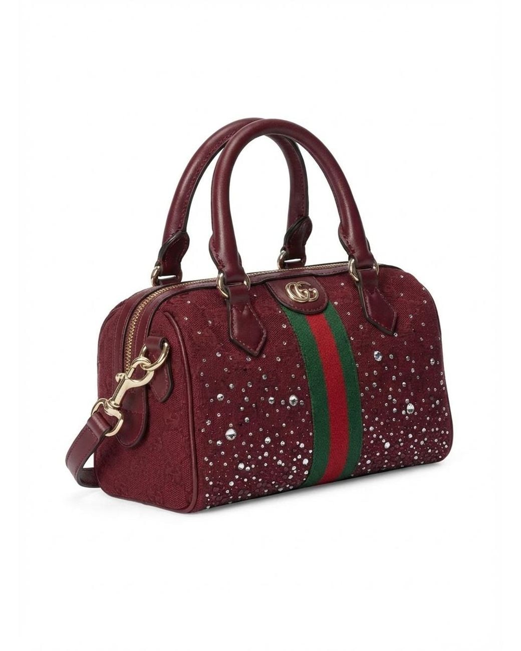Gucci Embellished Ophidia Small Boston Bag in Red | Lyst