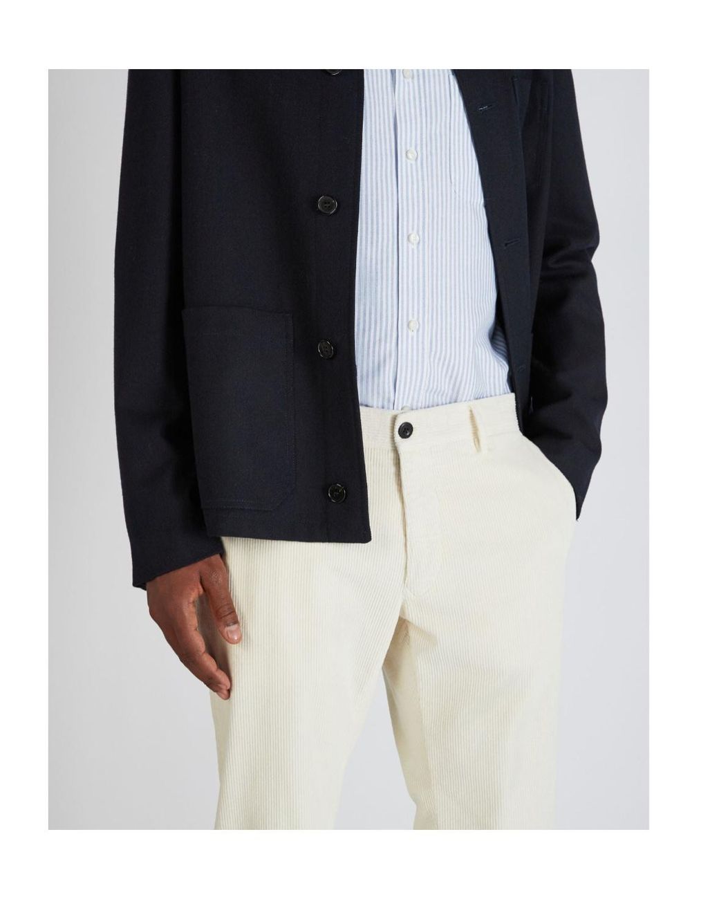 Incotex White Slim-Fit Corduroy Pants for men