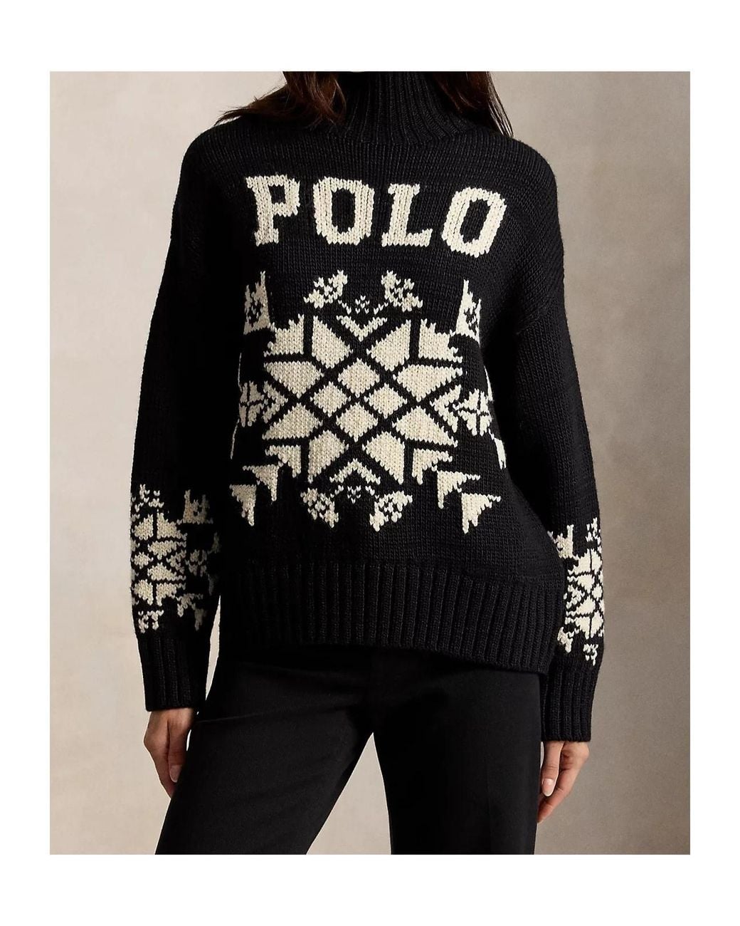 Polo Ralph Lauren Black Wool Turtleneck Sweater