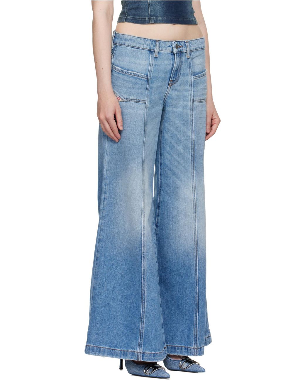 DIESEL Blue D-Akii Flared Jeans