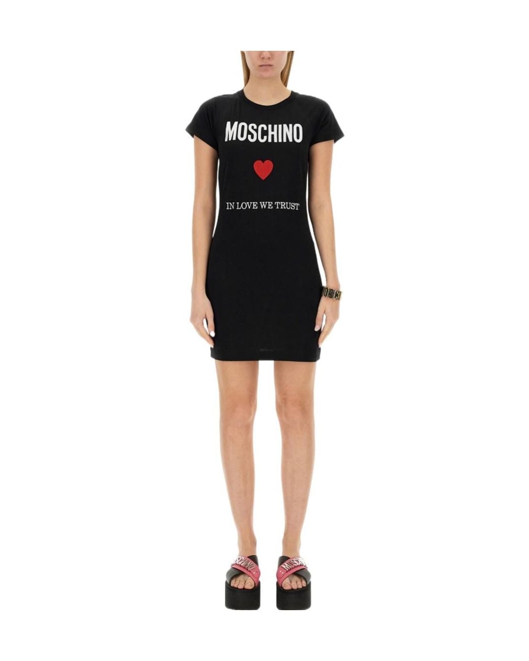Moschino Black Logo T-Shirt Style Dress