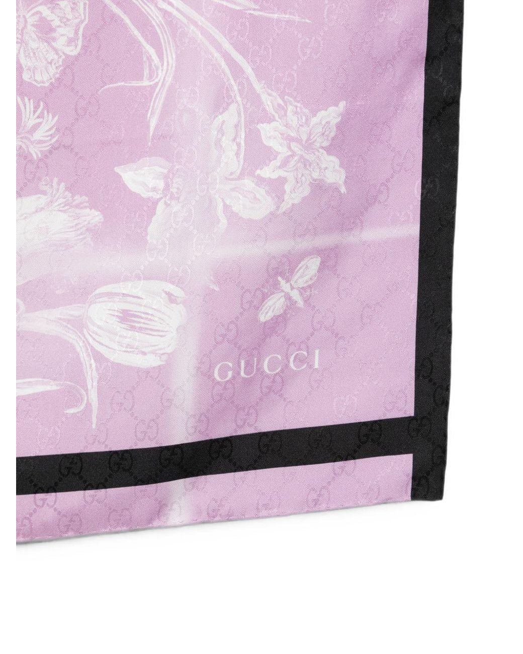 Gucci Pink Printed Silk Foulard