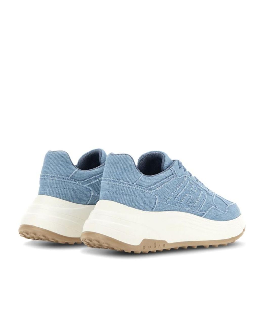 Hogan Blue Logo Embossed Chunky Sneakers