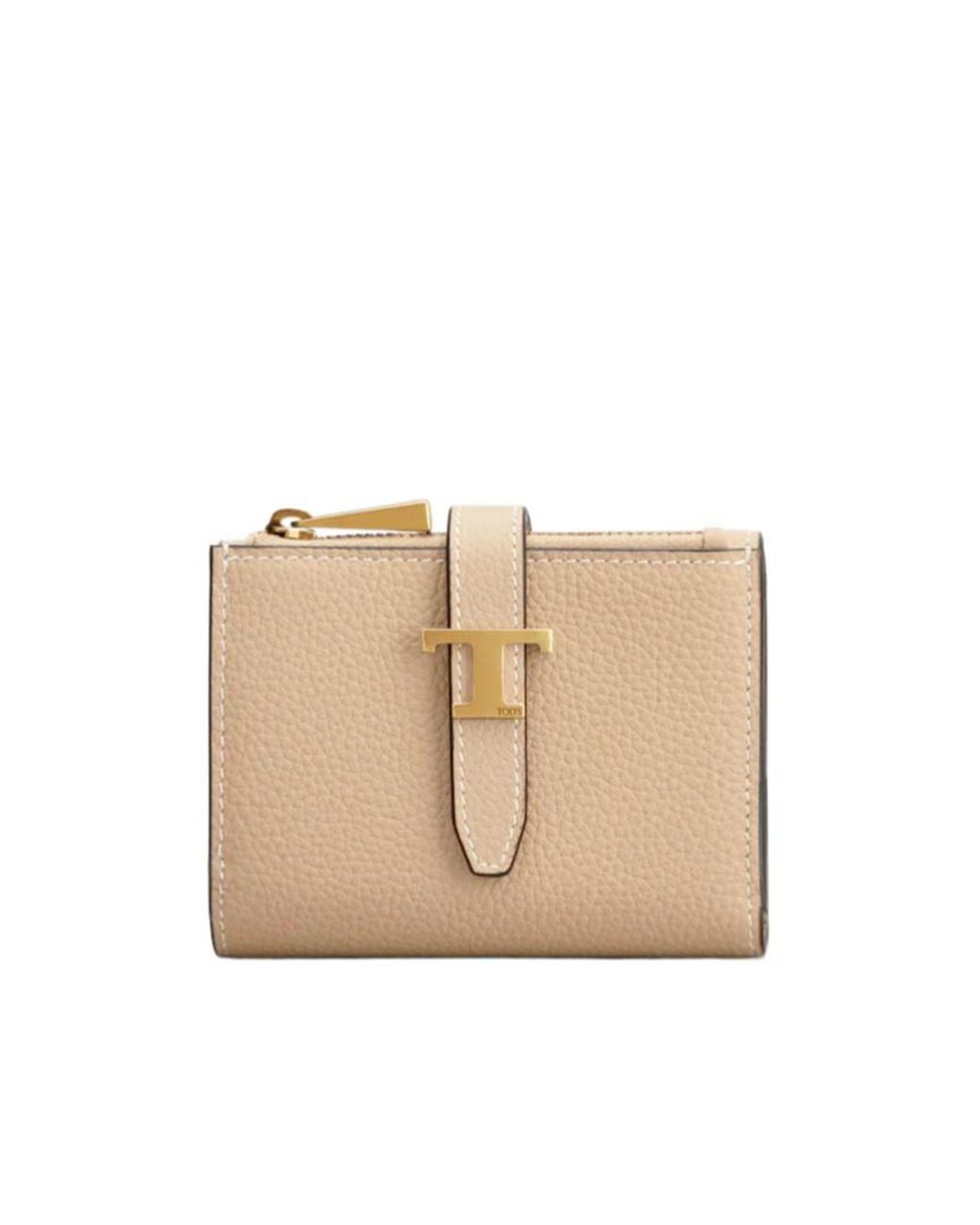 Tod's Natural T Logo Tab Wallet