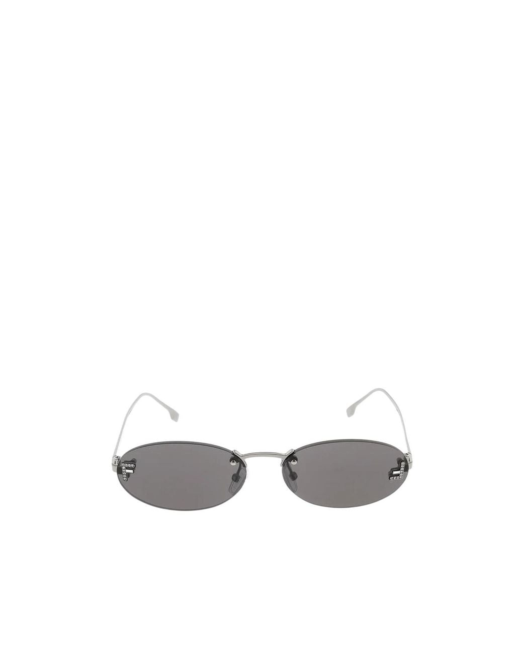 Fendi White Eyewear Oval Frame Sunglasses