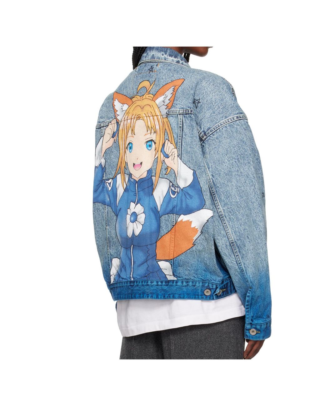 Doublet Blue Anime Hand-Printing Denim Jacket