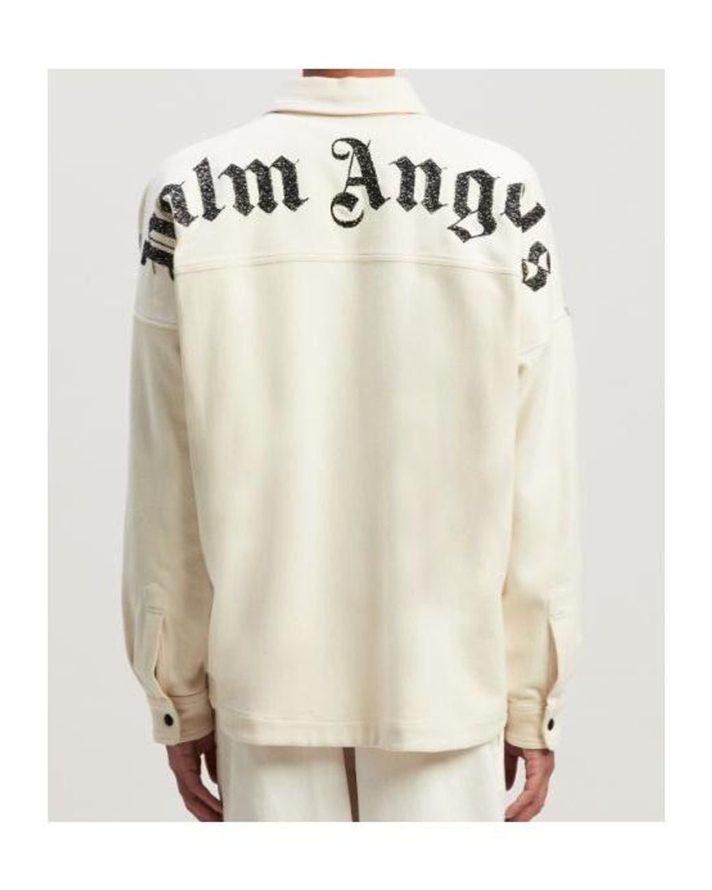 Palm Angels White Checked Long-Sleeved Flannel Overshirt for men