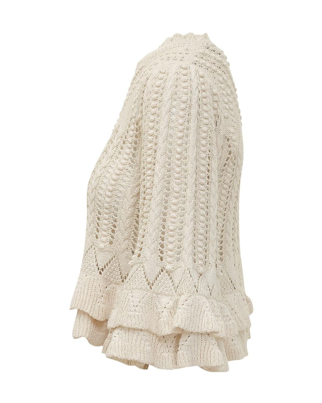 Isabel Marant Natural Isabel Marant Étoile Norma Ruffled Knit Sweater