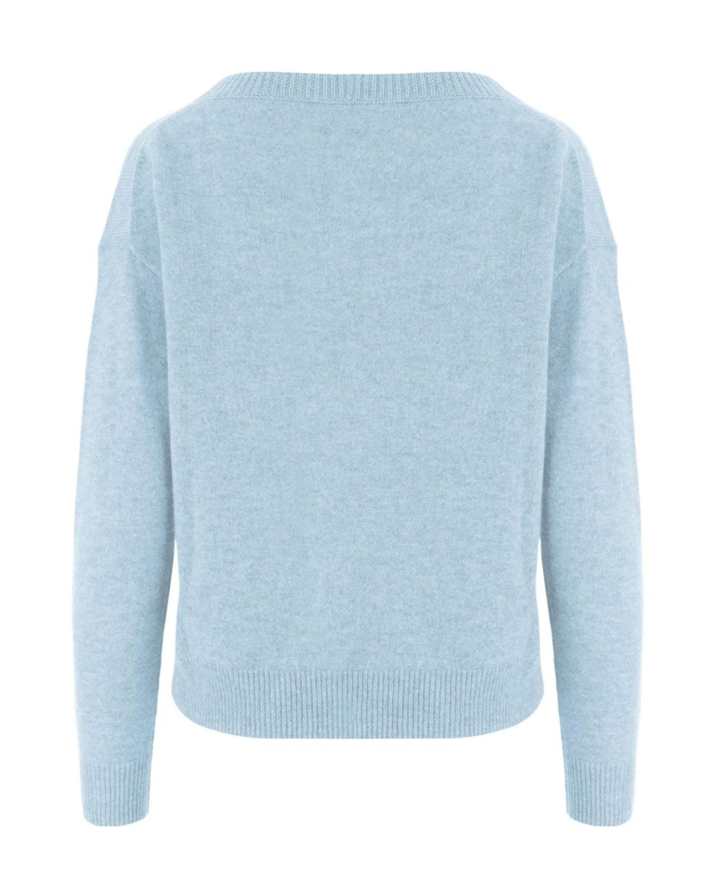 Allude Blue Cashmere Crew Neck Knitted Sweater