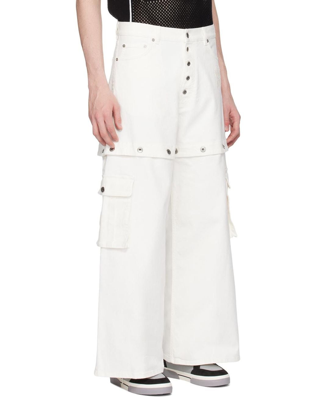 Off-White c/o Virgil Abloh White 90S Logo Patch Mid-Rise Jeans for men