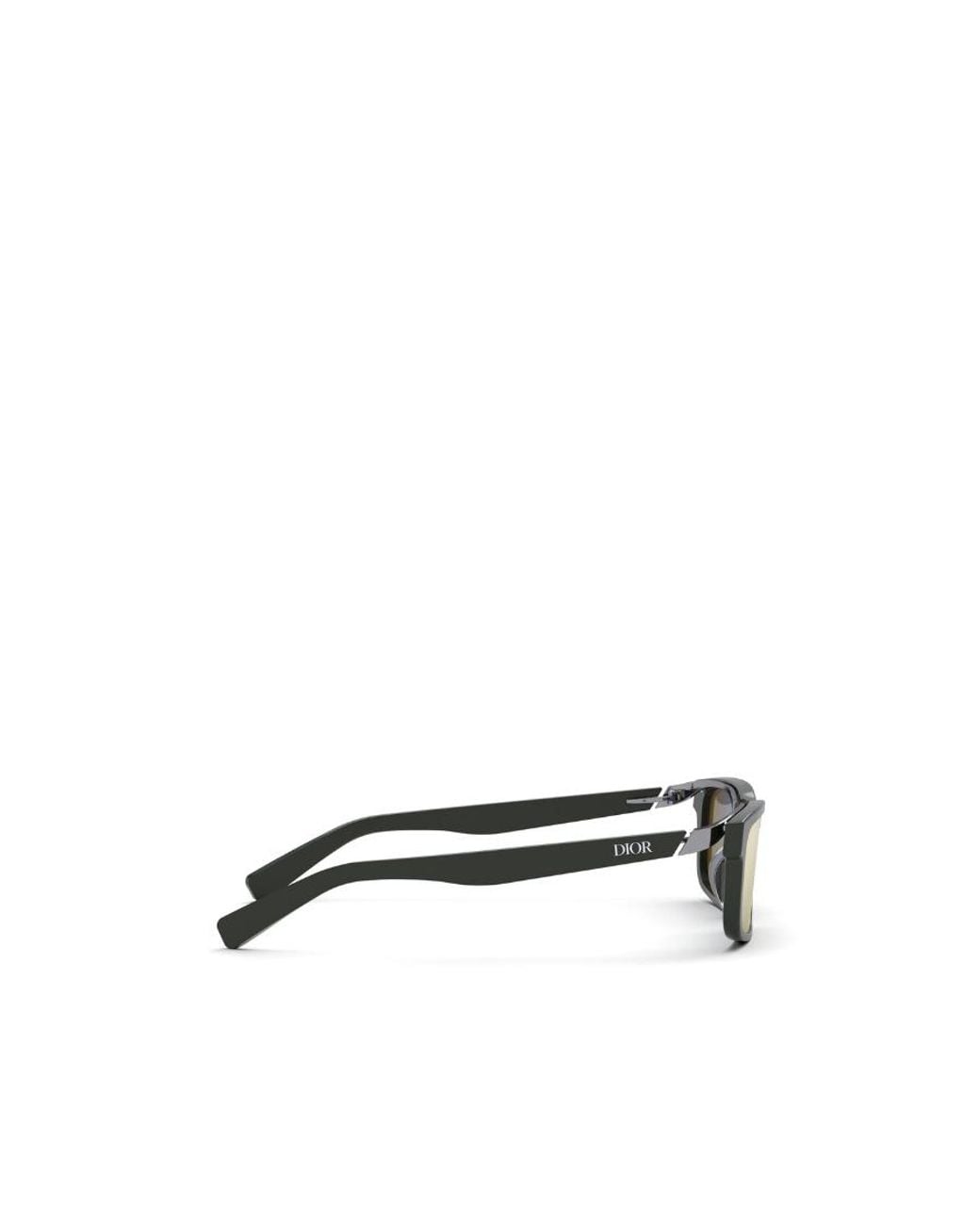 Dior Green Logo Rectangular-Frame Sunglasses