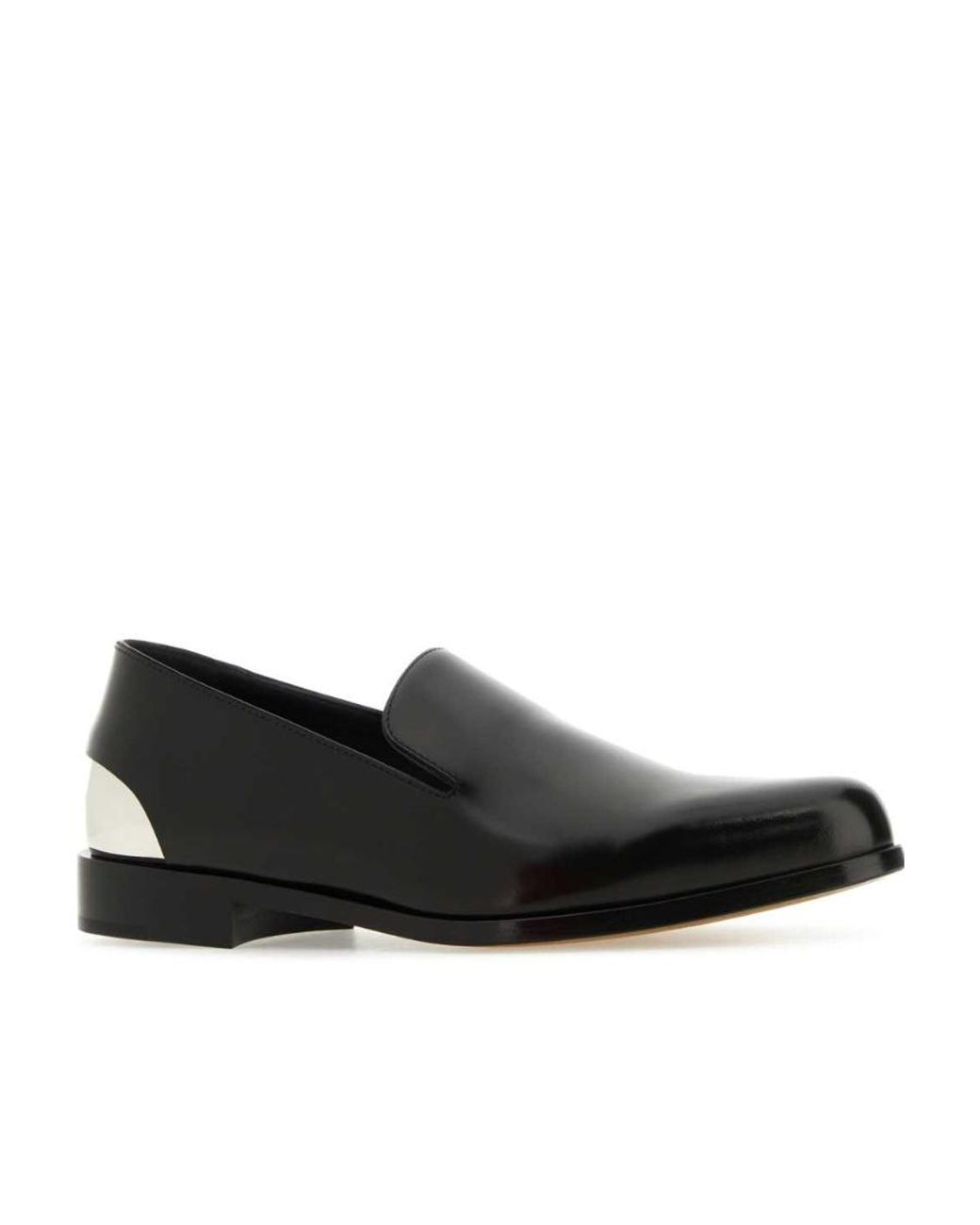 McQueen Black Round-Toe Slip-On Loafers for men