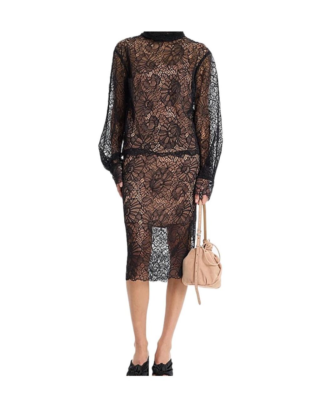 ROTATE BIRGER CHRISTENSEN Gray Lace Shirt