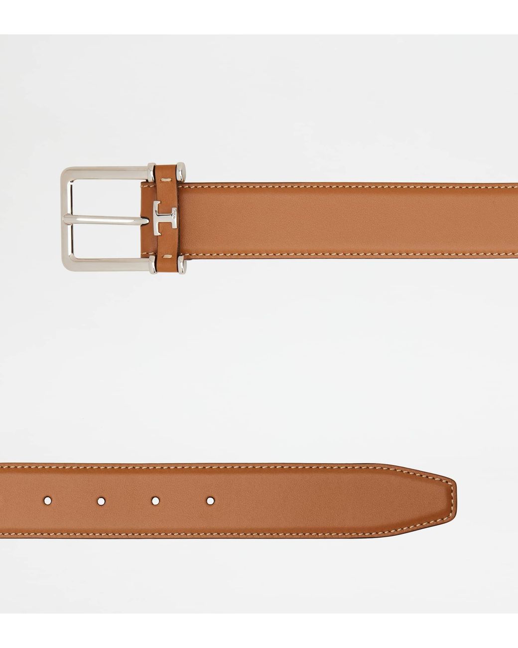 Tod's Brown Logo-Plaque Buckle Belt for men