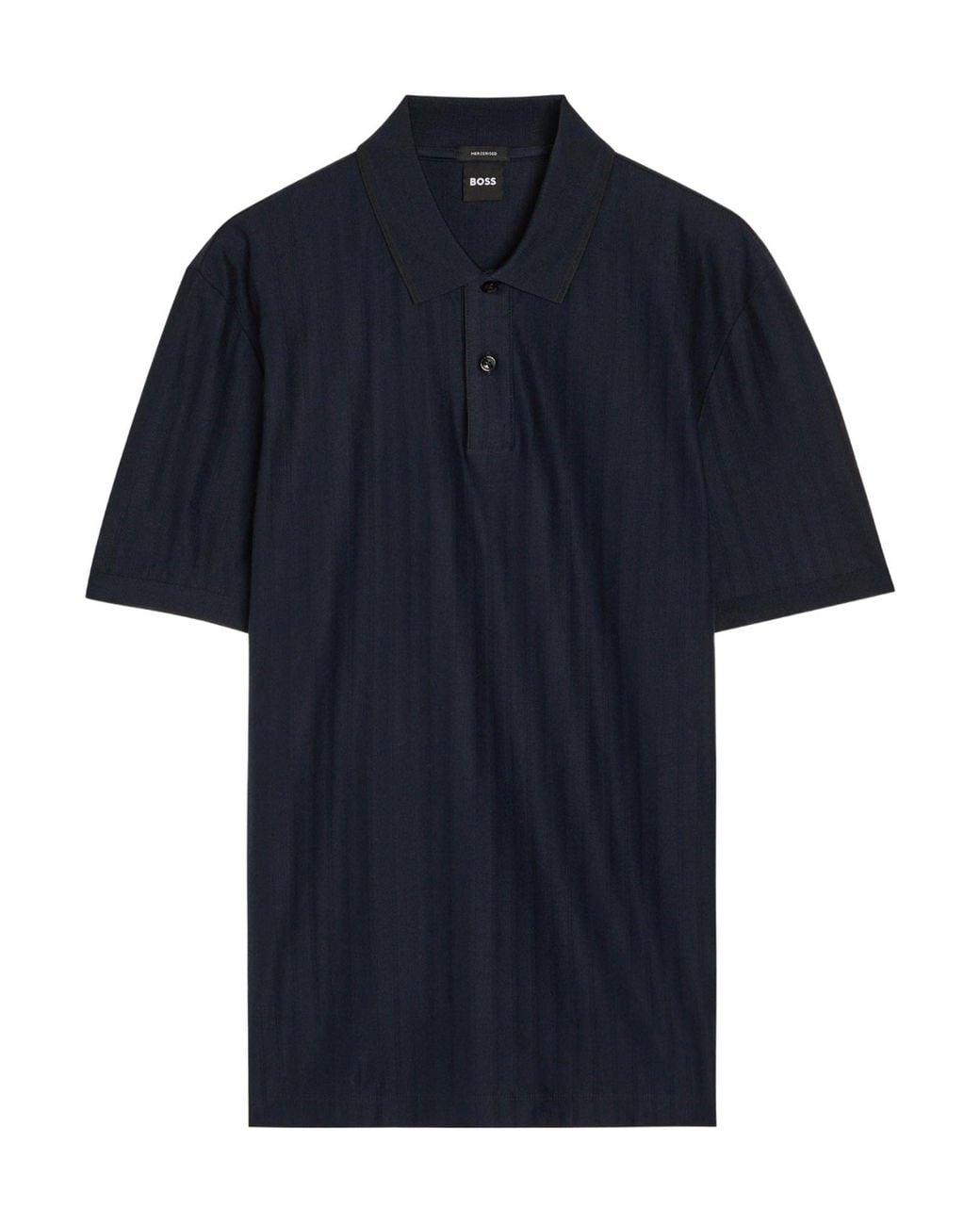 Boss Blue Vertical Stripe Short-Sleeve Polo Shirt for men
