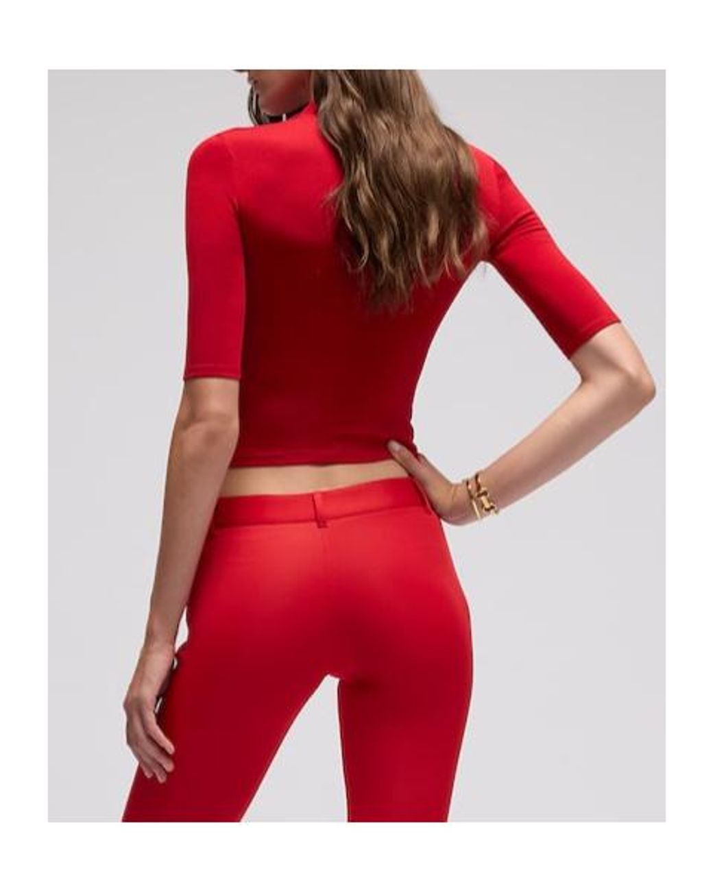 Gucci Red Fine Stretch Knit Polo Shirt