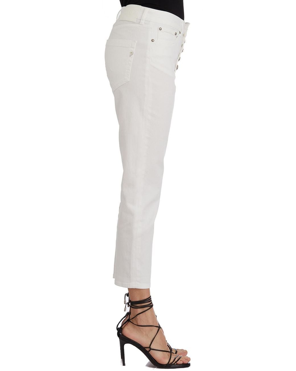 Dondup Gray Jeans With Jeweled Button Detail