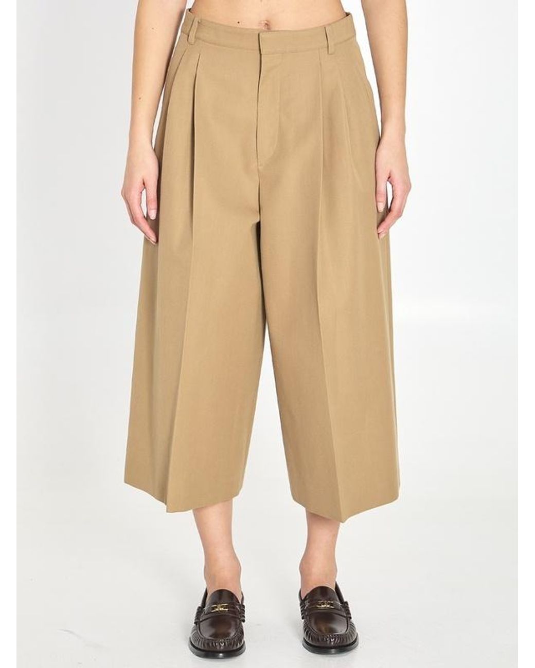 Céline Natural Montauk Cropped Trousers