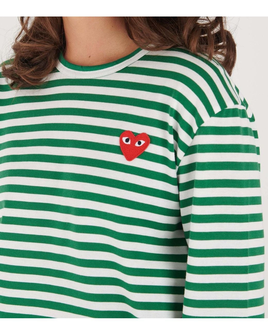 COMME DES GARÇONS PLAY Green Long-Sleeved T-Shirt