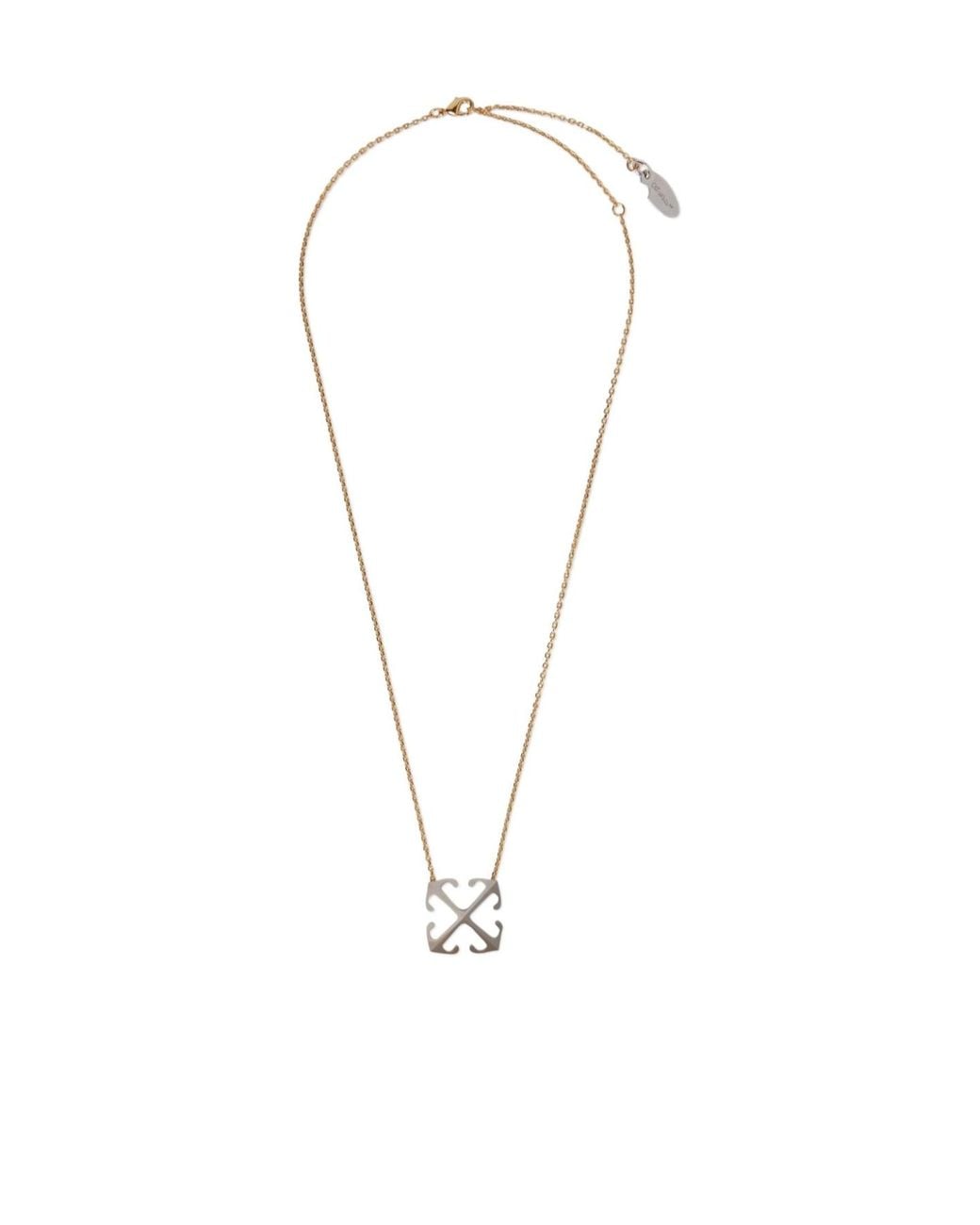 Off-White c/o Virgil Abloh White Arrow Logo Engraved Necklace