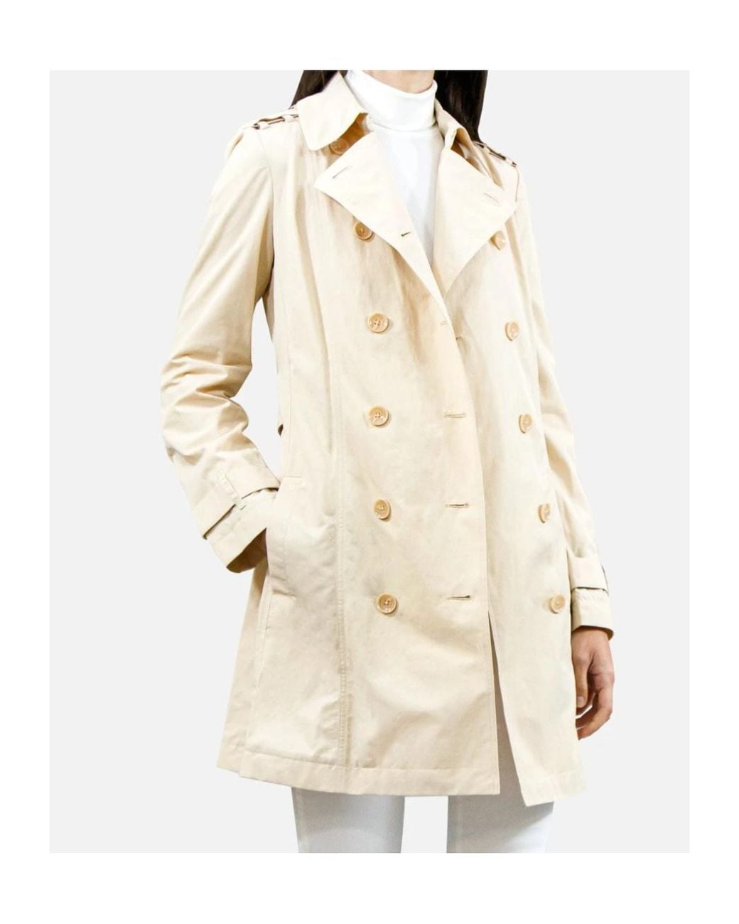 Armani Jeans Natural Double-Breasted Medium Long Windbreaker