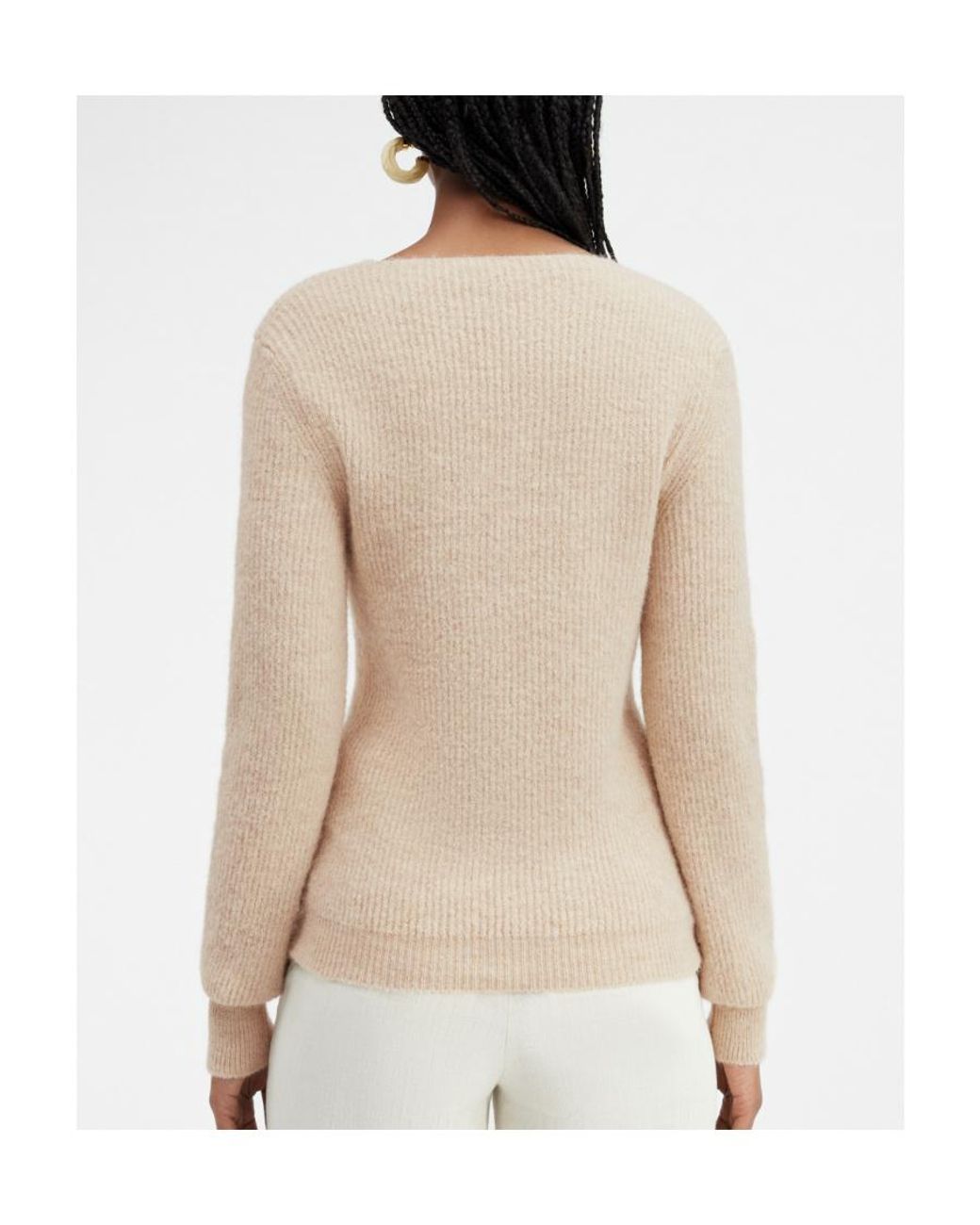 Jacquemus Natural La Pau Cut-Out Long-Sleeved Cardigan