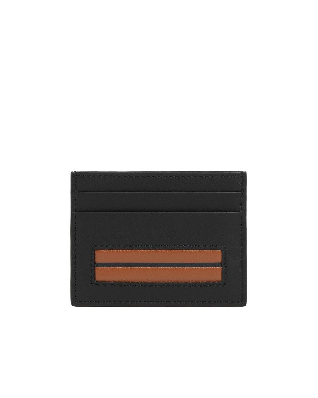 Zegna Black Leather Smooth Cardholder for men