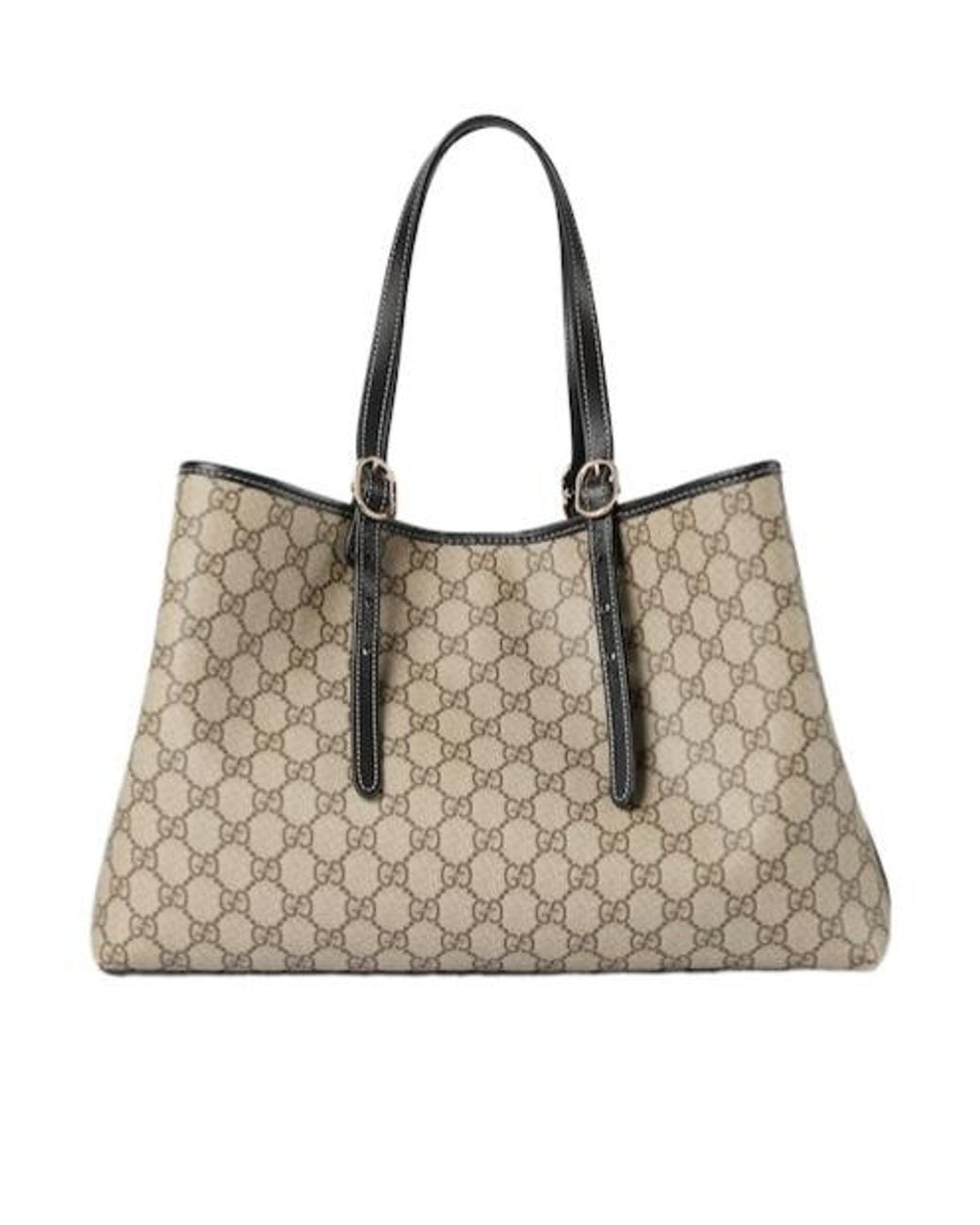 Gucci Natural Gg Emblem Large Tote Bag