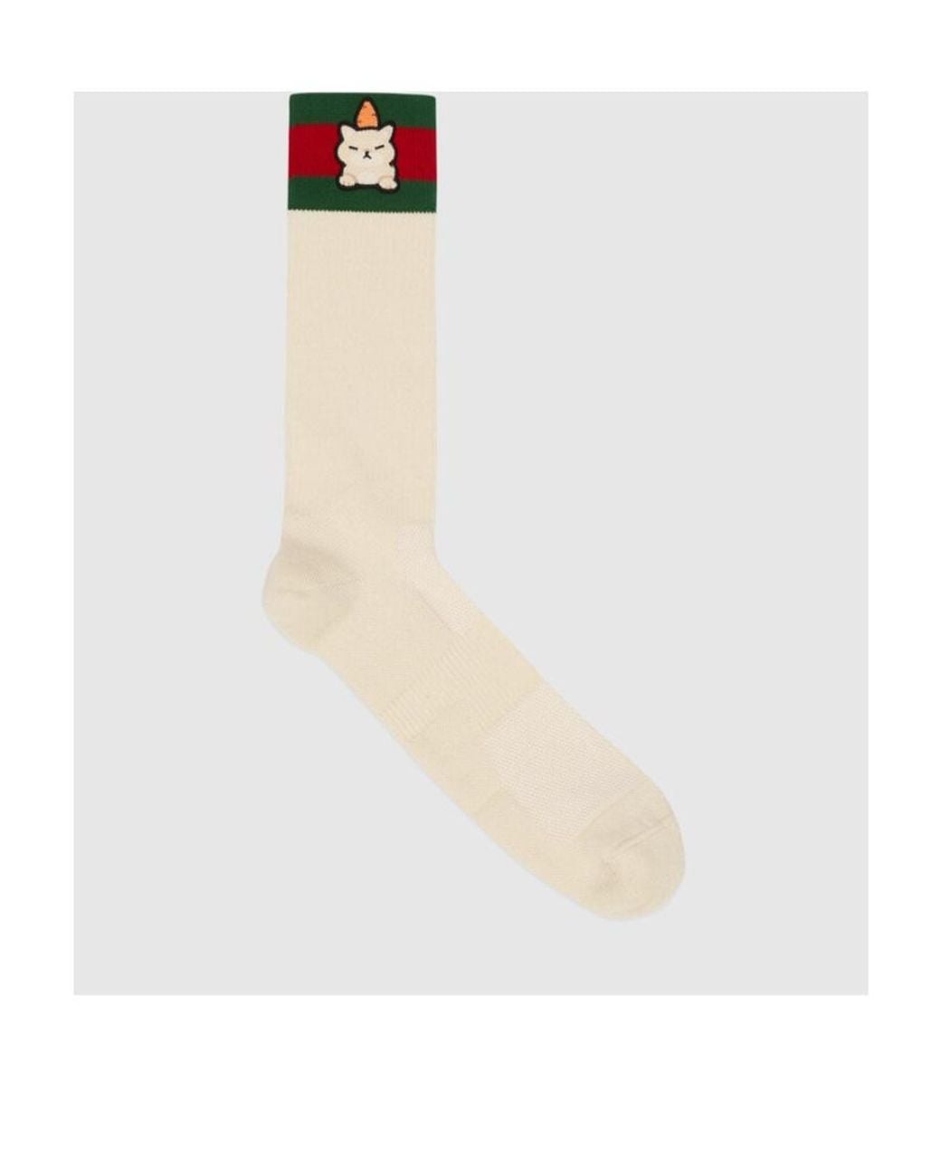 Gucci White Animal Decorated Socks for men