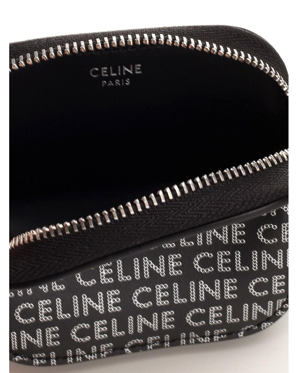 Céline Black All-Over Logo Leather Money Holder for men