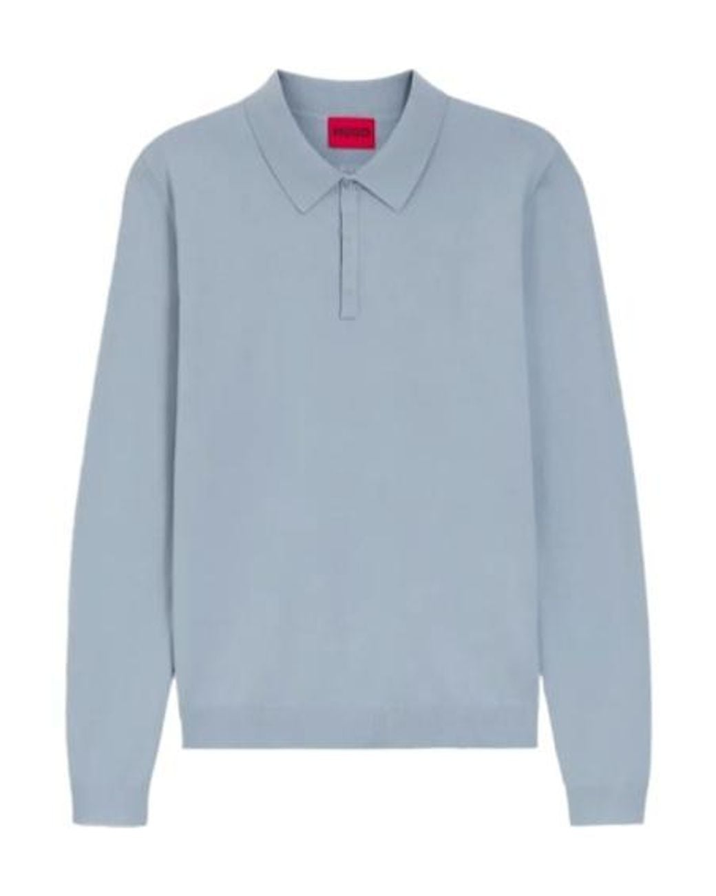 Boss Blue Long-Sleeve Polo Shirt for men