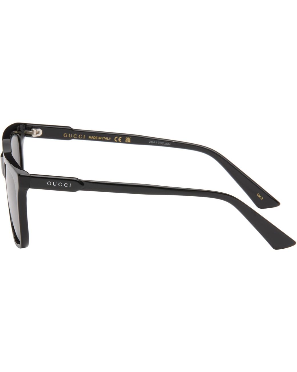 Gucci Black Eyewear Rectangle Frame Sunglasses for men