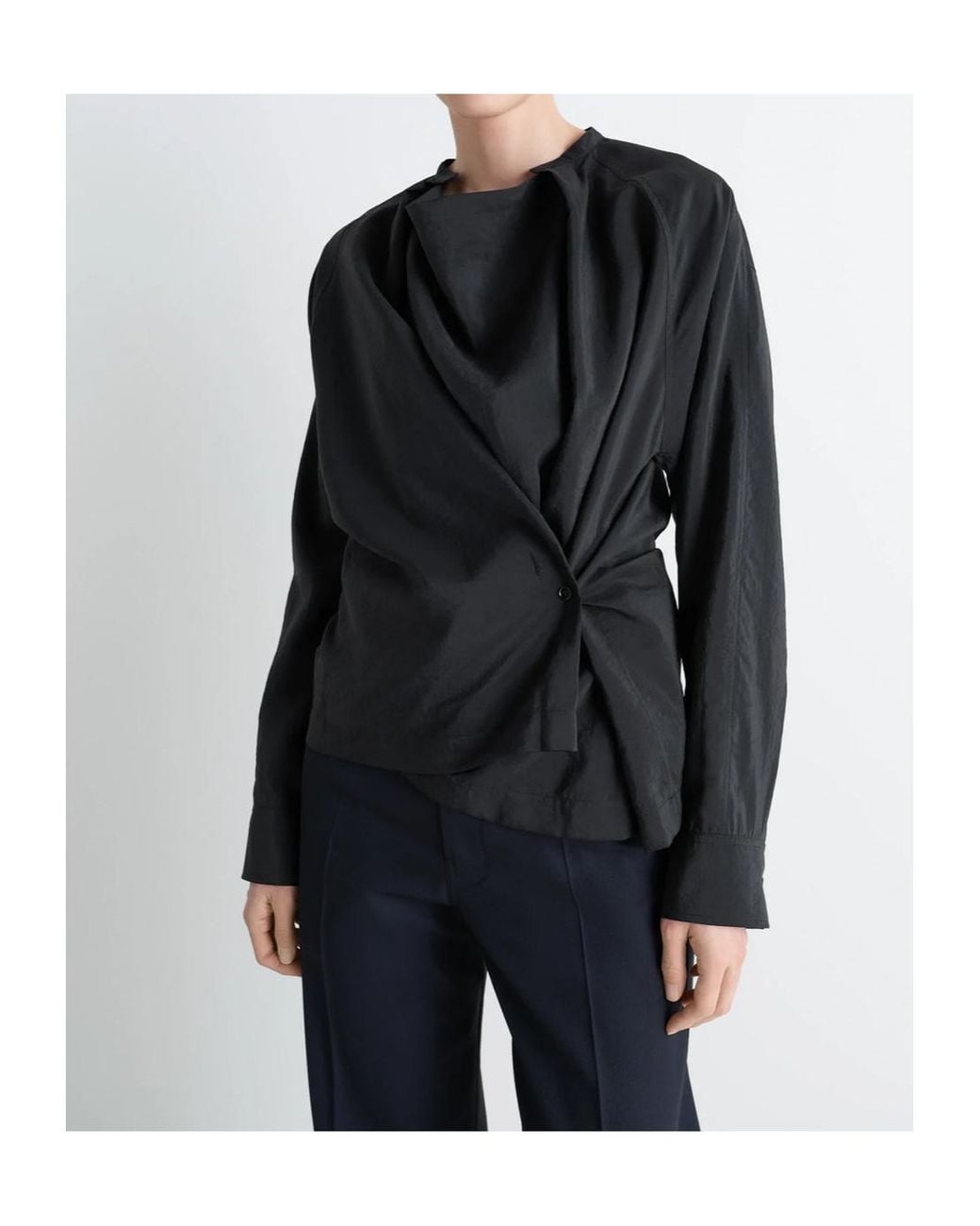 Lemaire Black Long-Sleeved Twisted Top