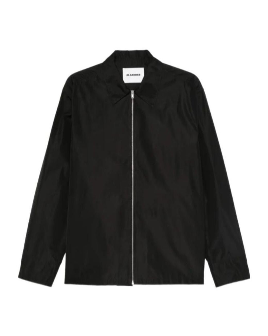Jil Sander Black Zip-Up Shirt for men