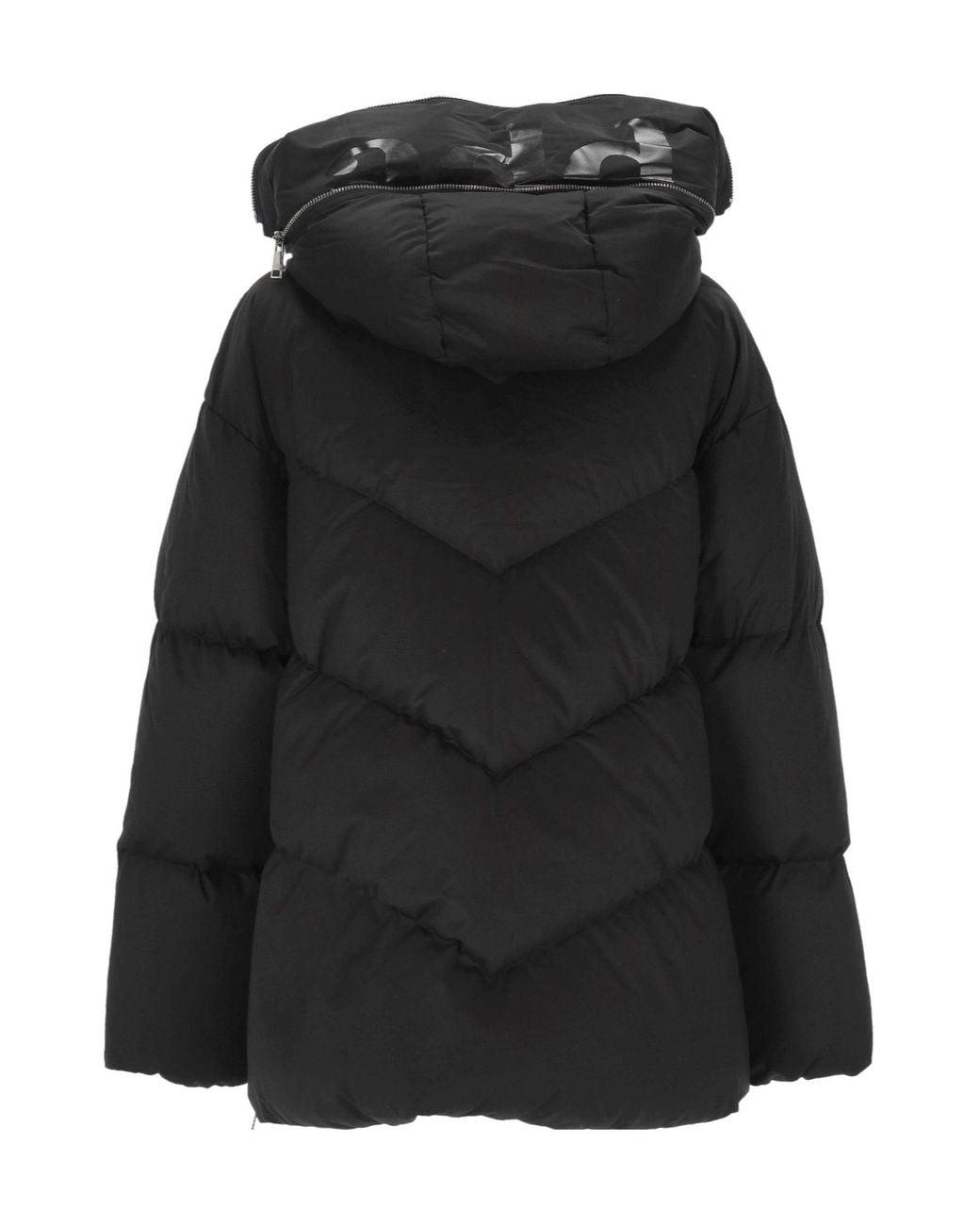 Add Black Hooded Puffer Jacket