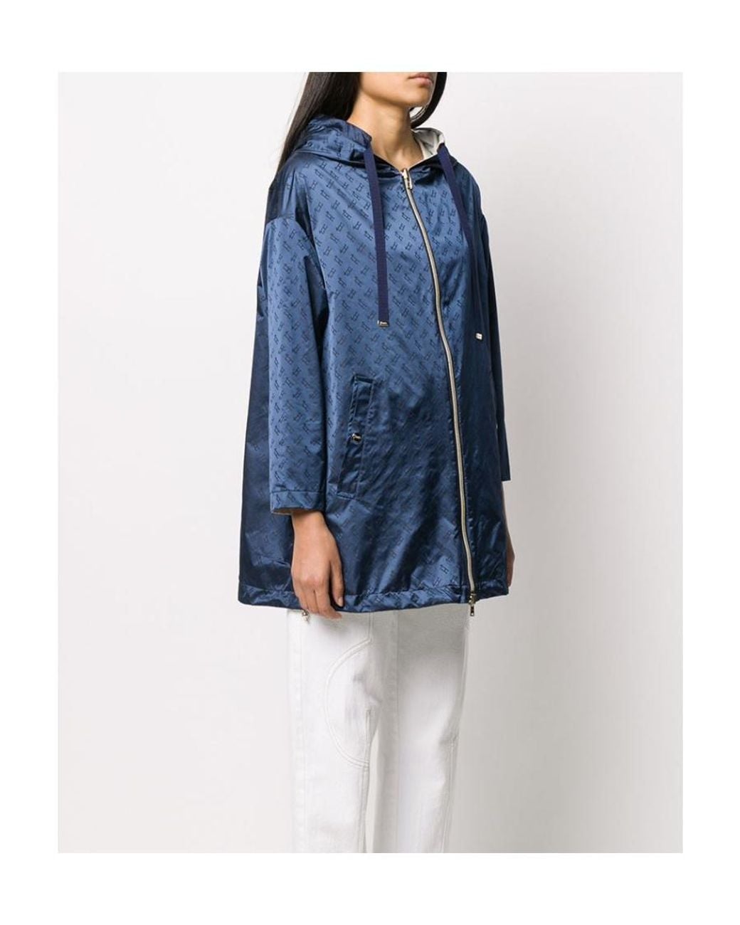 Herno Blue Reversible Hooded Parka