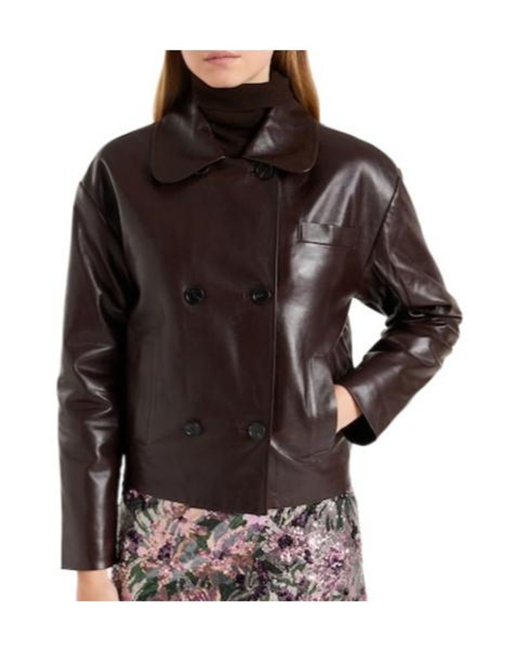Self-Portrait Black Cropped Leather Jacket