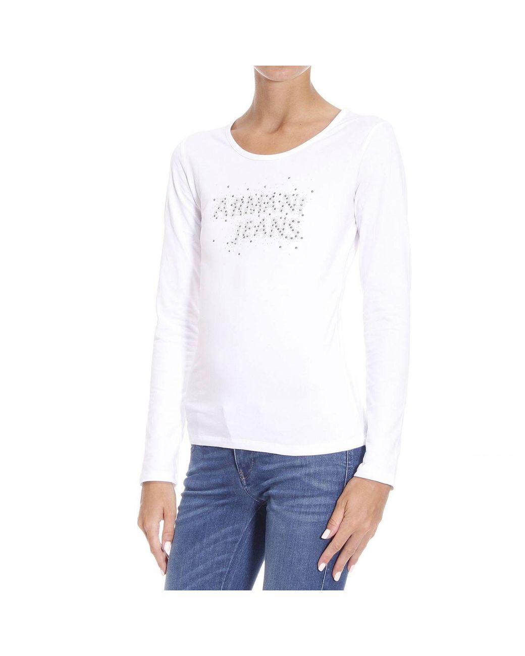 Armani Jeans White Logo Detail T-Shirt