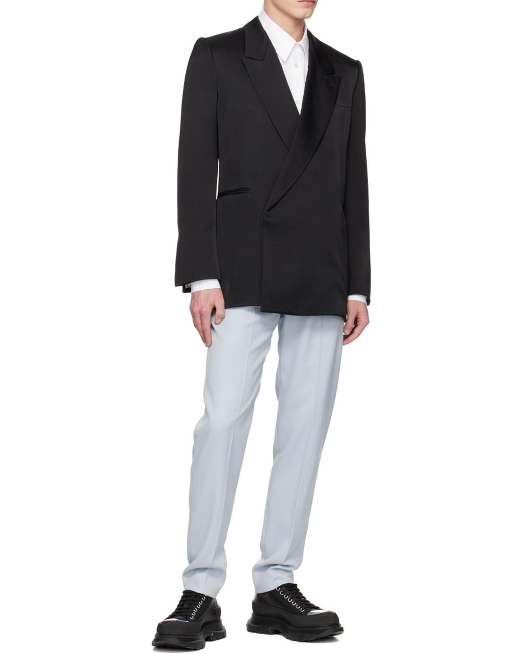 McQueen Black Double Breasted Tailored Blazer for men