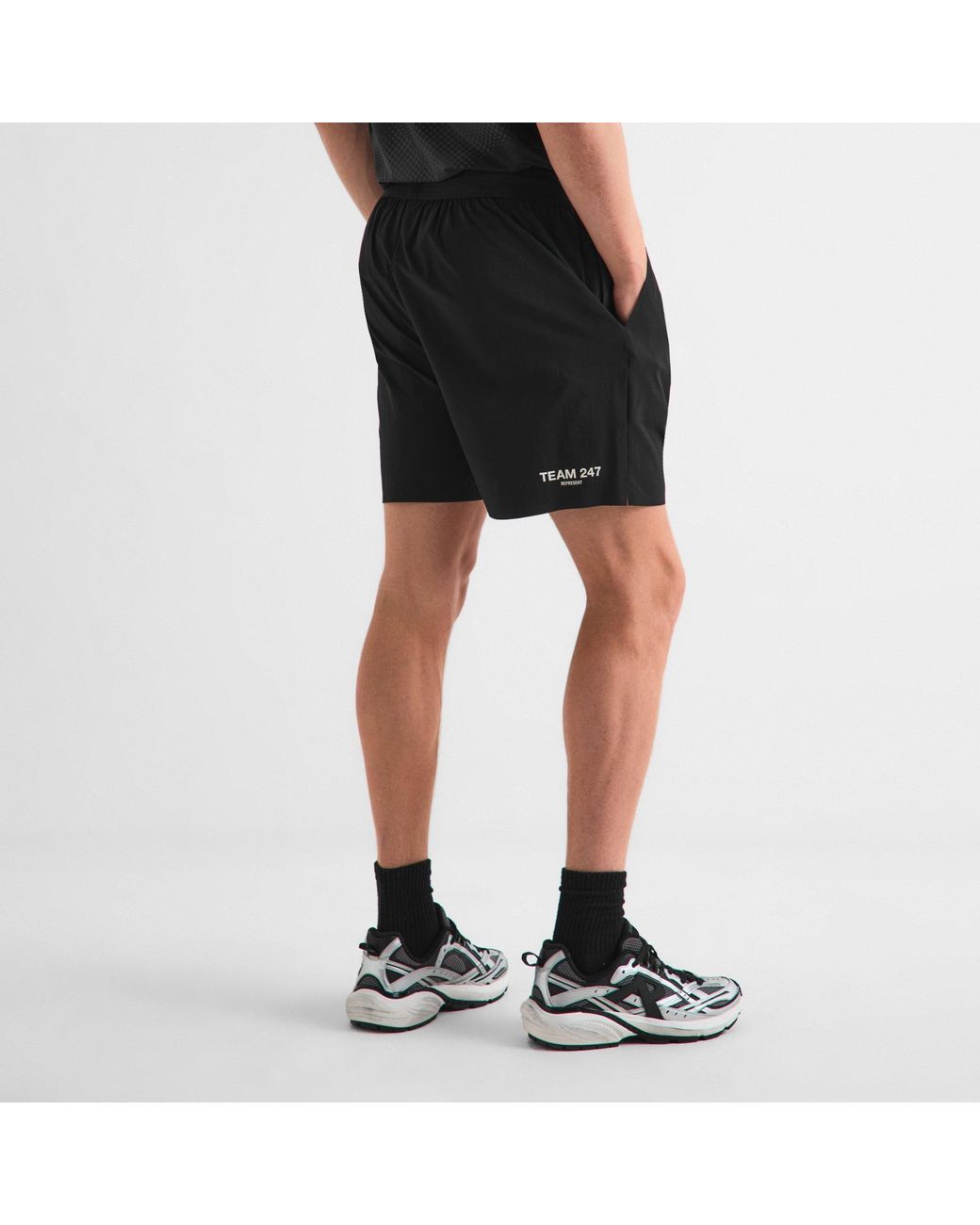 Represent Black Logo Detail Shorts for men