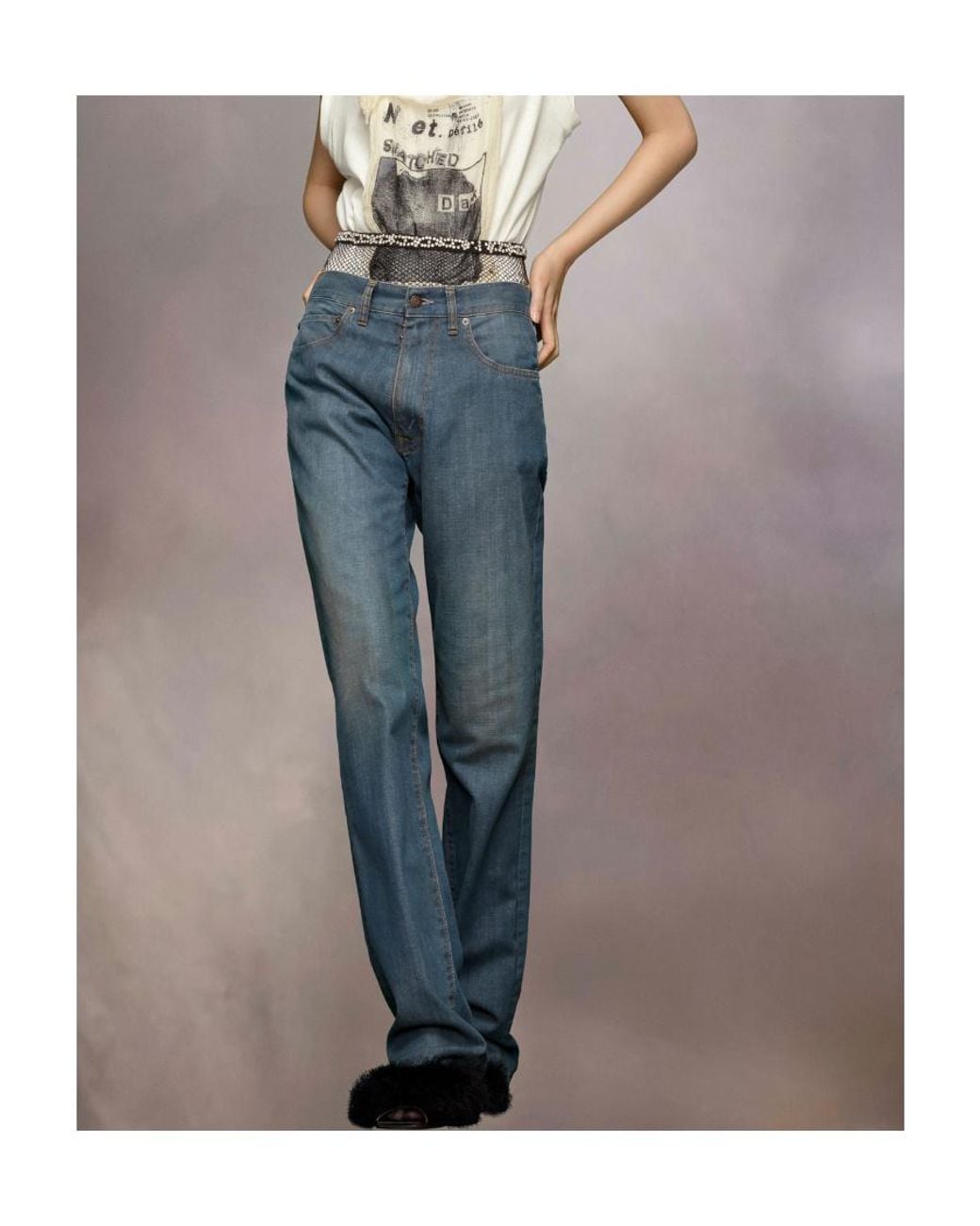 Maison Margiela Blue Americana Wash Straight Leg Jeans