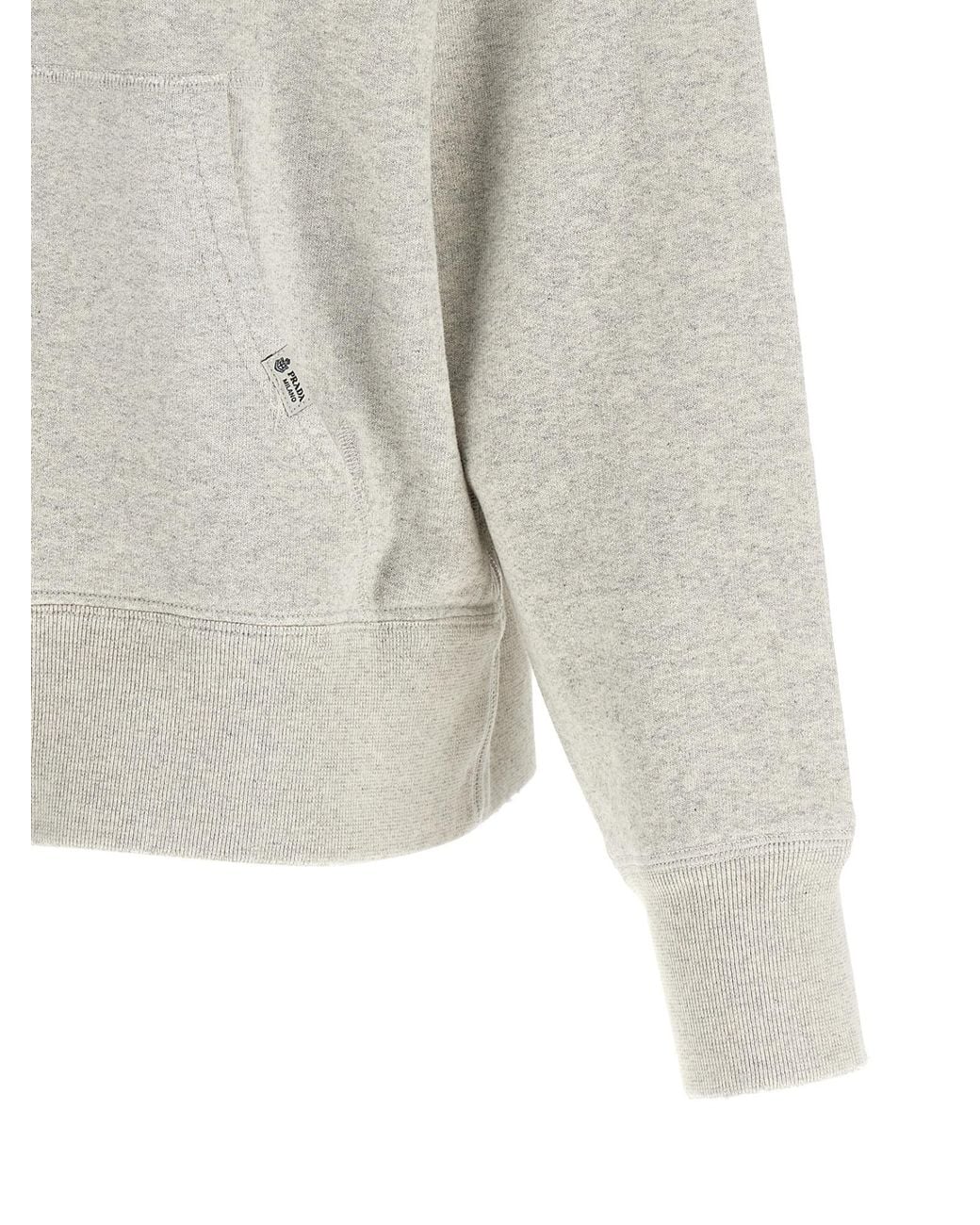 Prada White Embellished Long-Sleeved Hoodie