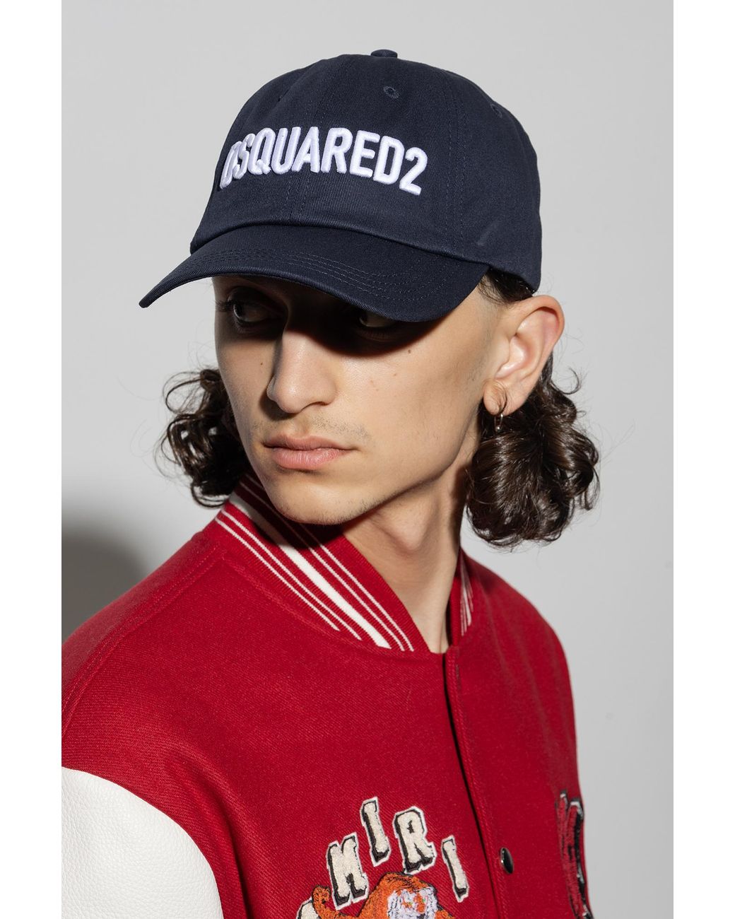 DSquared² Black Logo Embroidered Baseball Cap for men