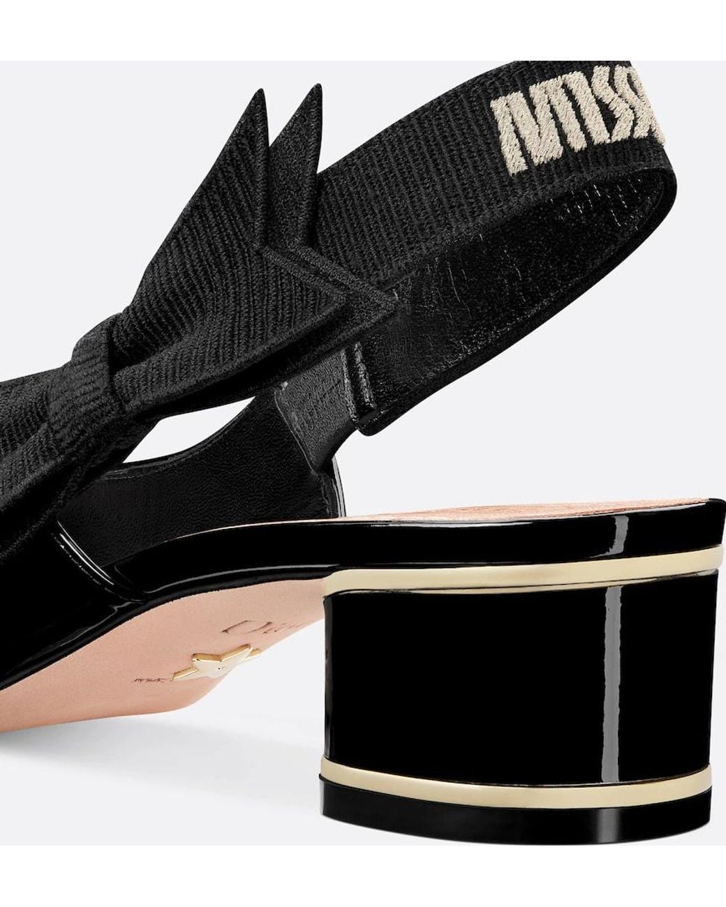 Dior Black Christian Bow Detailed Slingback Pumps