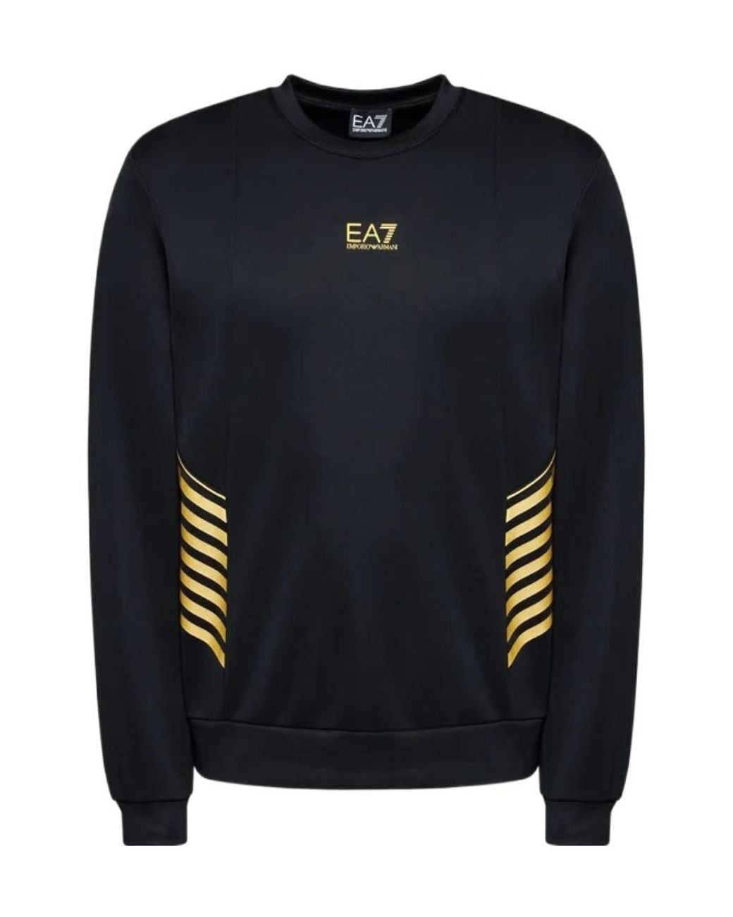 EA7 Blue Crew-Neck Logo Sweatshirt for men