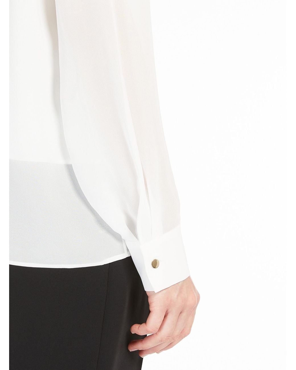 Max Mara White Studio Georgette Long-Sleeved Shirt