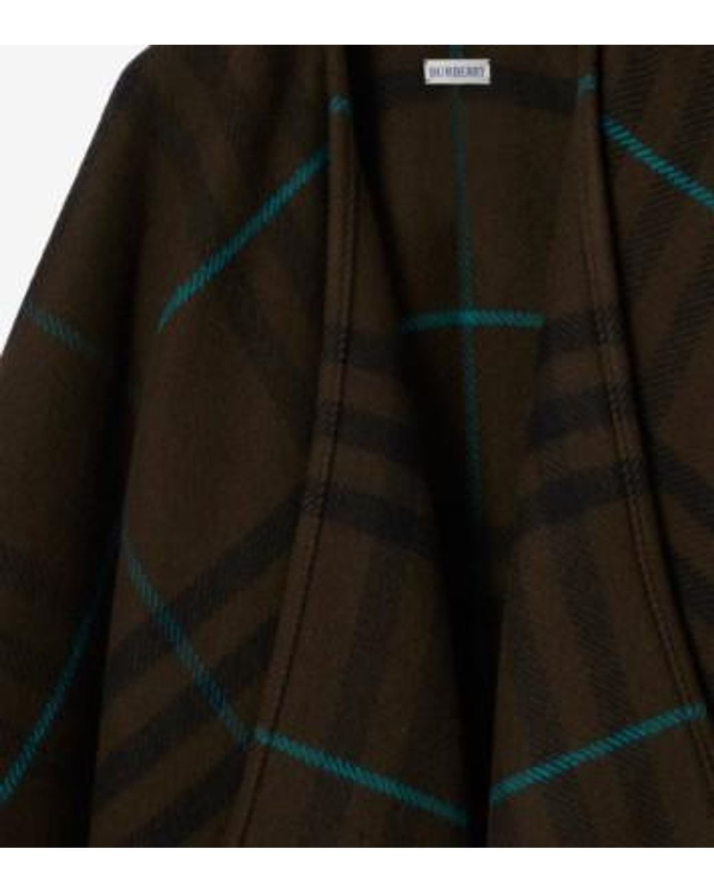 Burberry Black Checked Fringed Cape