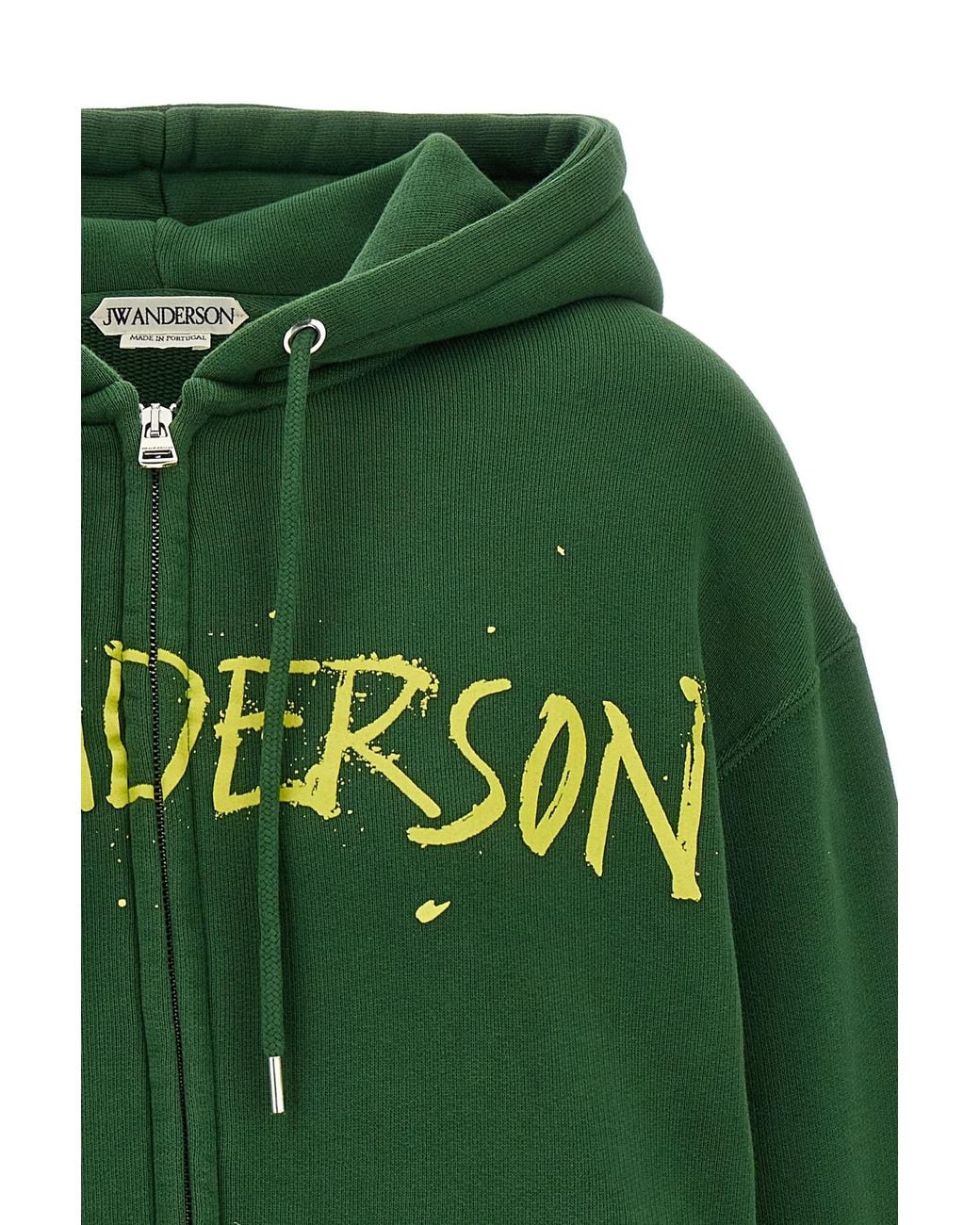 J.W. Anderson Green Jw Anderson Logo Printed Zip-Up Hoodie for men