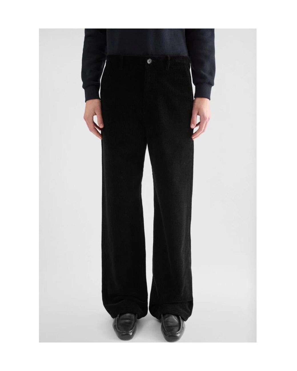 Jil Sander Black Wide-Leg Corduroy Pants for men