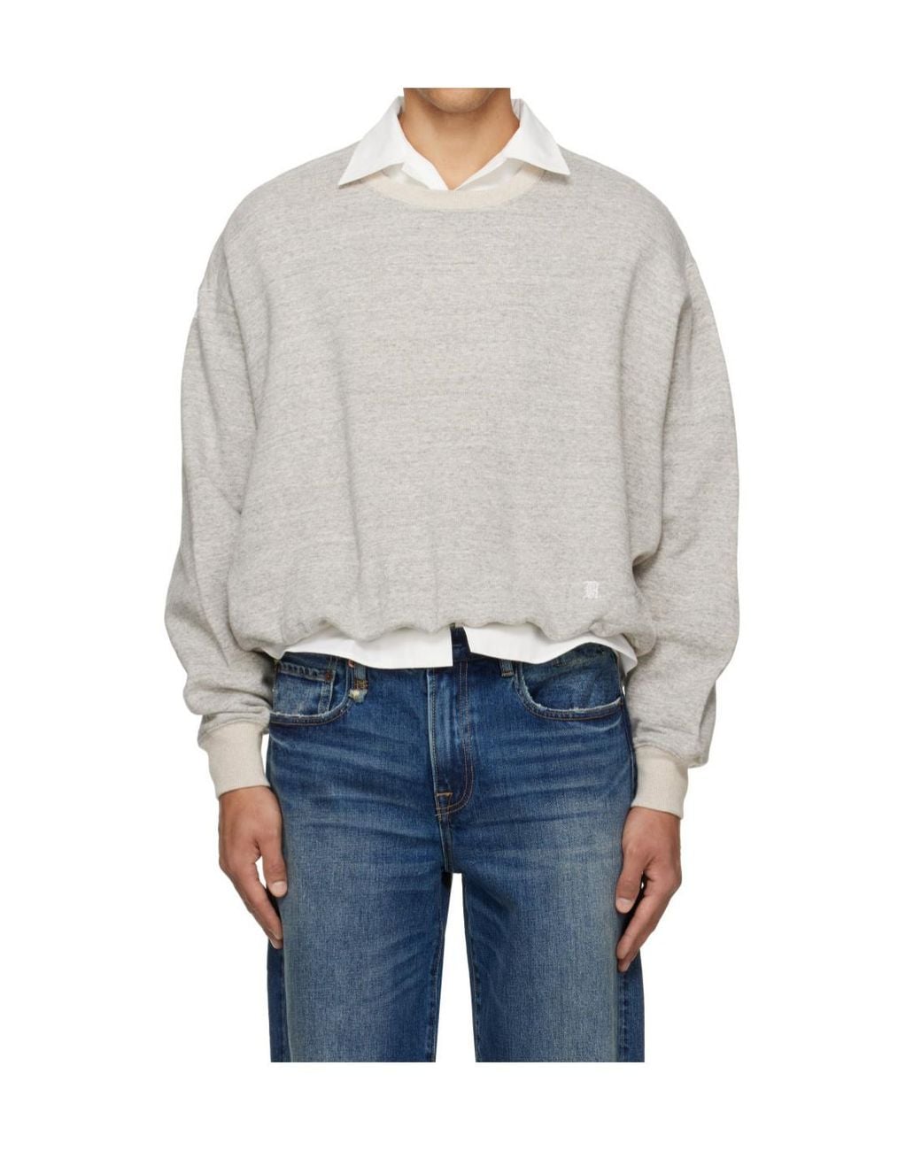 R13 White New York Embroidered Sweatshirt
